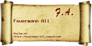 Feuermann Ali névjegykártya